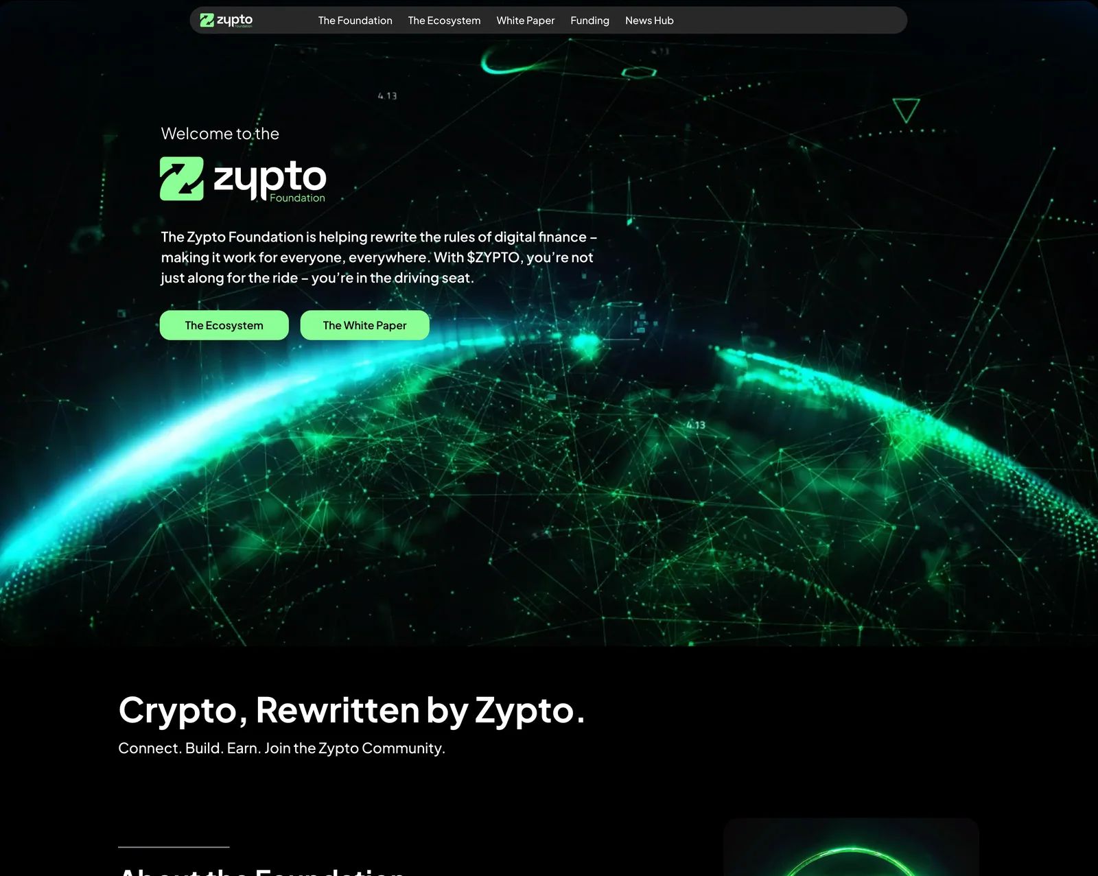 Zypto Foundation — сайт, зроблений Deveteria